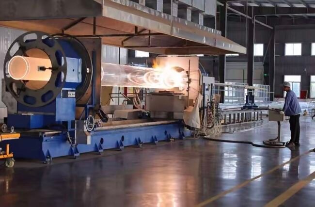 Quartz glass tube production workshop and manufacturing facility