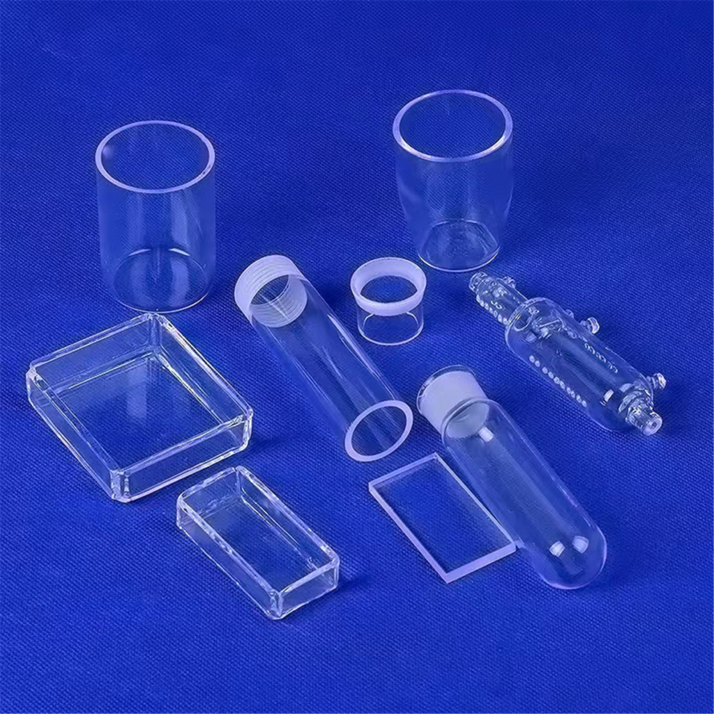 Custom quartz glass products including tubes plates rings and precision components