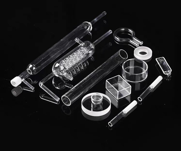 Custom quartz glass products and precision quartz components manufactured from high purity fused quartz