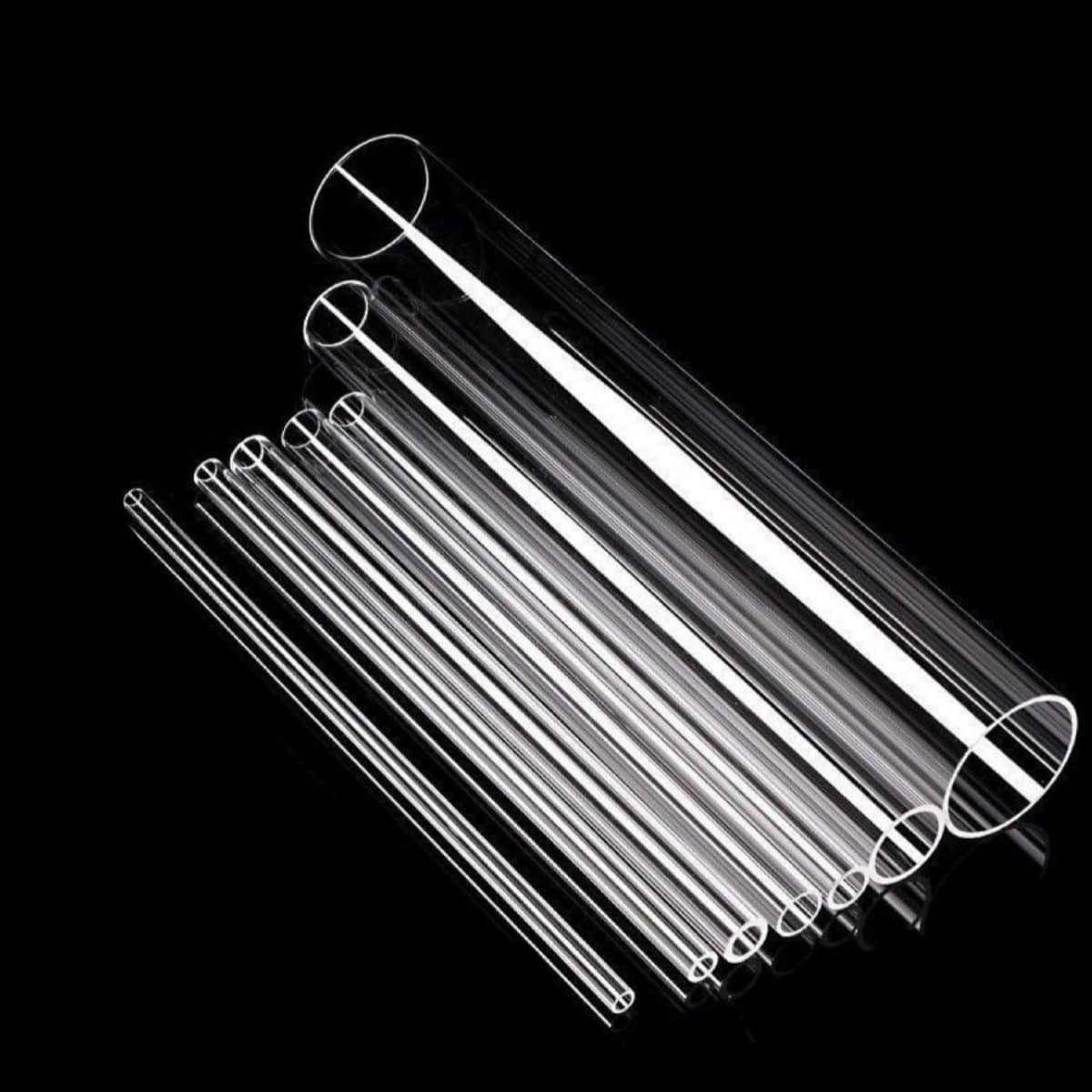 High purity quartz glass tubes manufactured for industrial use
