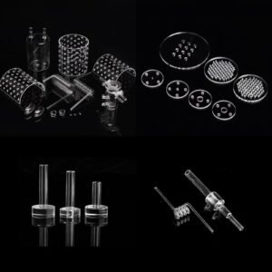 Semiconductor quartz glass components including quartz boats, rings and precision machined parts