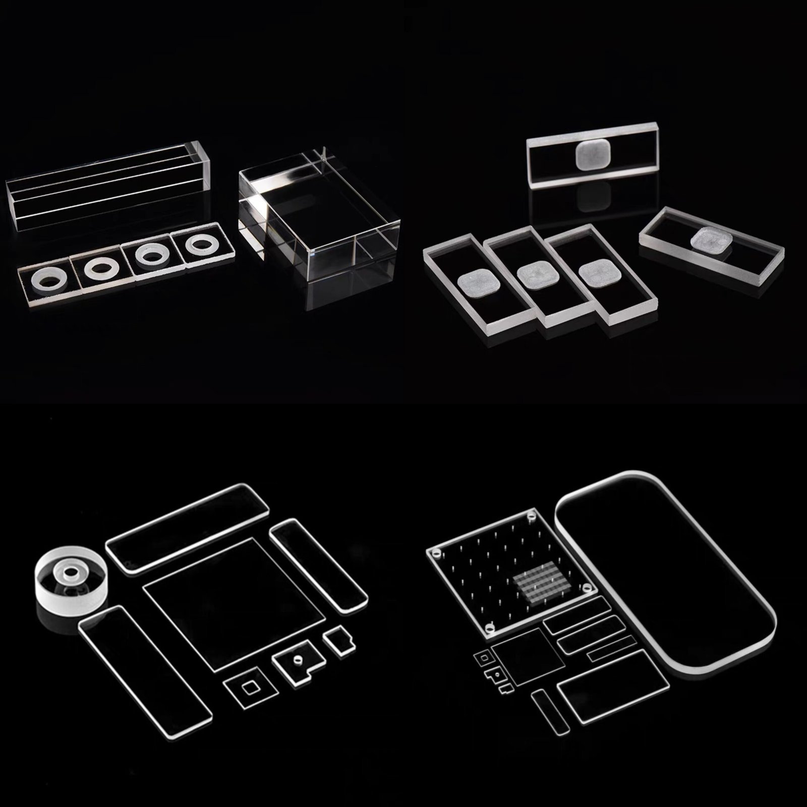 Semiconductor quartz glass parts including quartz plates, wafer holders and precision components