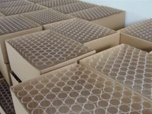 Quartz glass tubes protected and packed for shipment